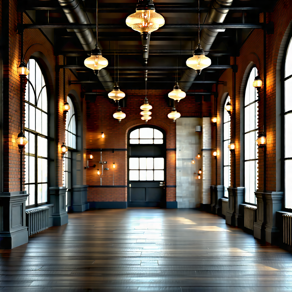 Urban Hdr Photography: Urban Loft With Ornate Details With Large, Open,