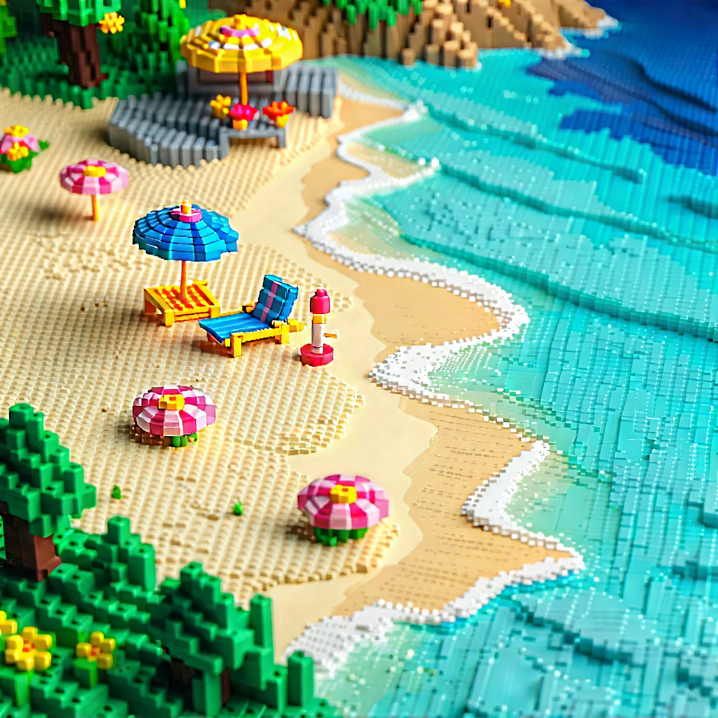 Lifestyle Voxel Art: Beach day during spring