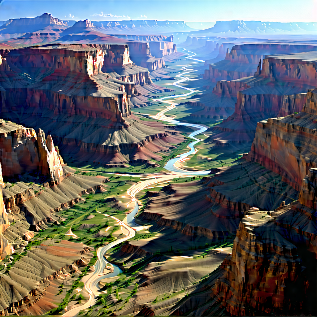 Nature Digital Art: Aerial View Of Canyon System With Beautiful Aerial