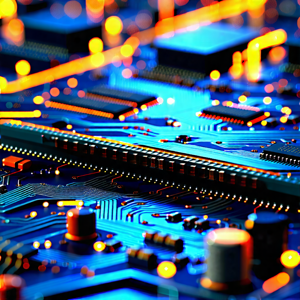 Tech Long Exposure Photography: Close-up of electronic circuit