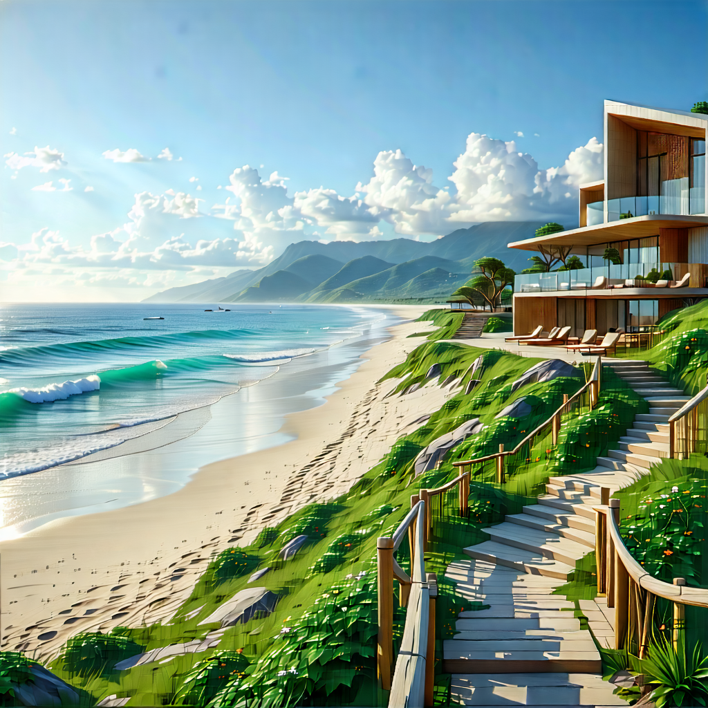 Lifestyle Architectural Photography: Beach Day During Holiday Season With Beautiful Beach