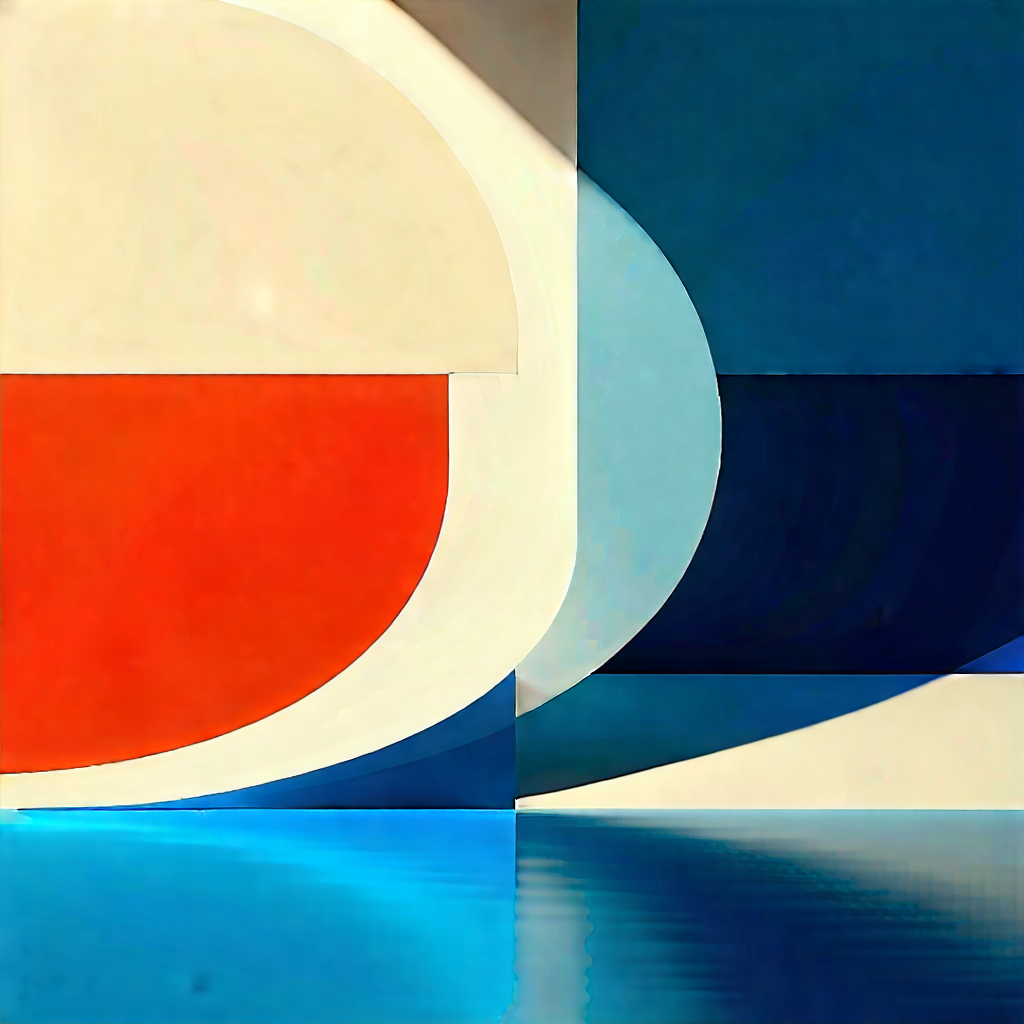 Abstract Fractal Art: Minimalist Composition With Color Block With Colorful Abstract