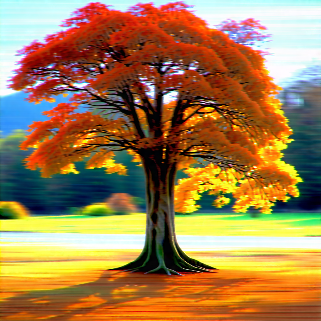 Nature Hdr Photography: Ancient tree in autumn colors