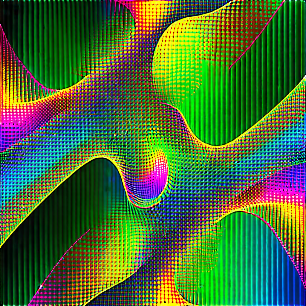 Abstract Pixel Art: Fractal pattern with vibrant color palette