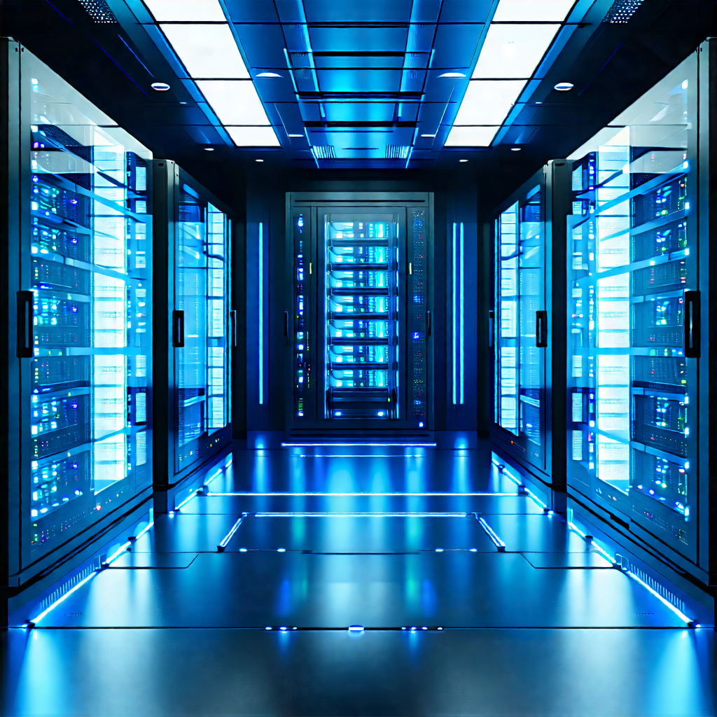 Tech Blender Artwork: Futuristic server room