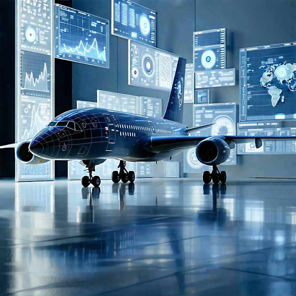 Tech Editorial Photography: Aerospace Technology In (design:1.17) Studio With Small Airplane