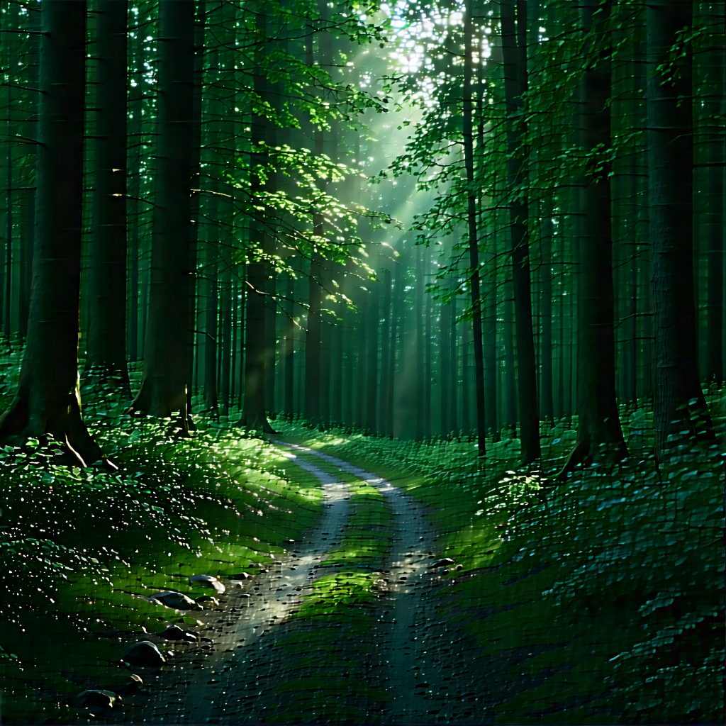 Nature Abstract Design: Path through dense (forest:1.38)