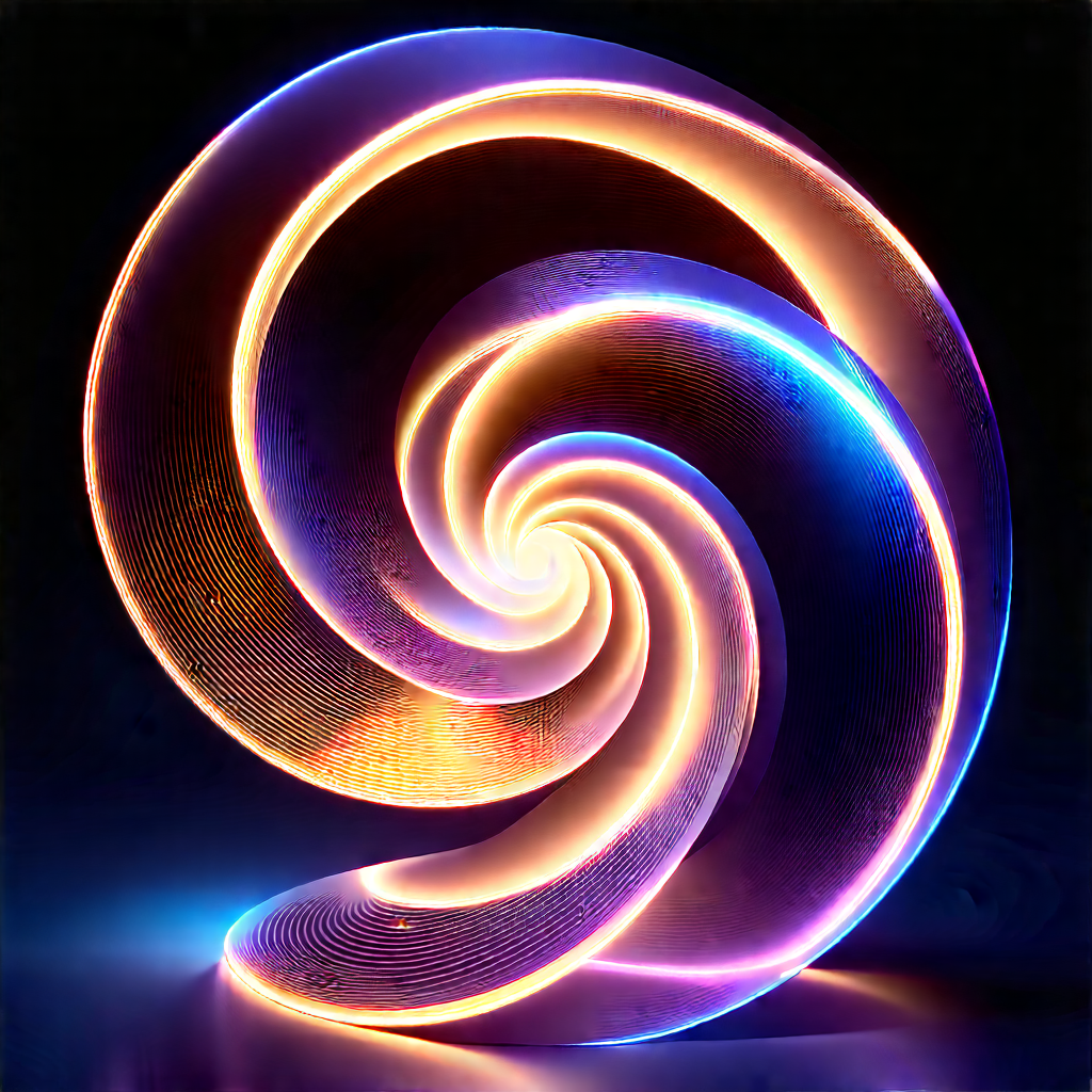 Abstract Advertising Photography: Spirals With Luminous Edges With Spiral Light