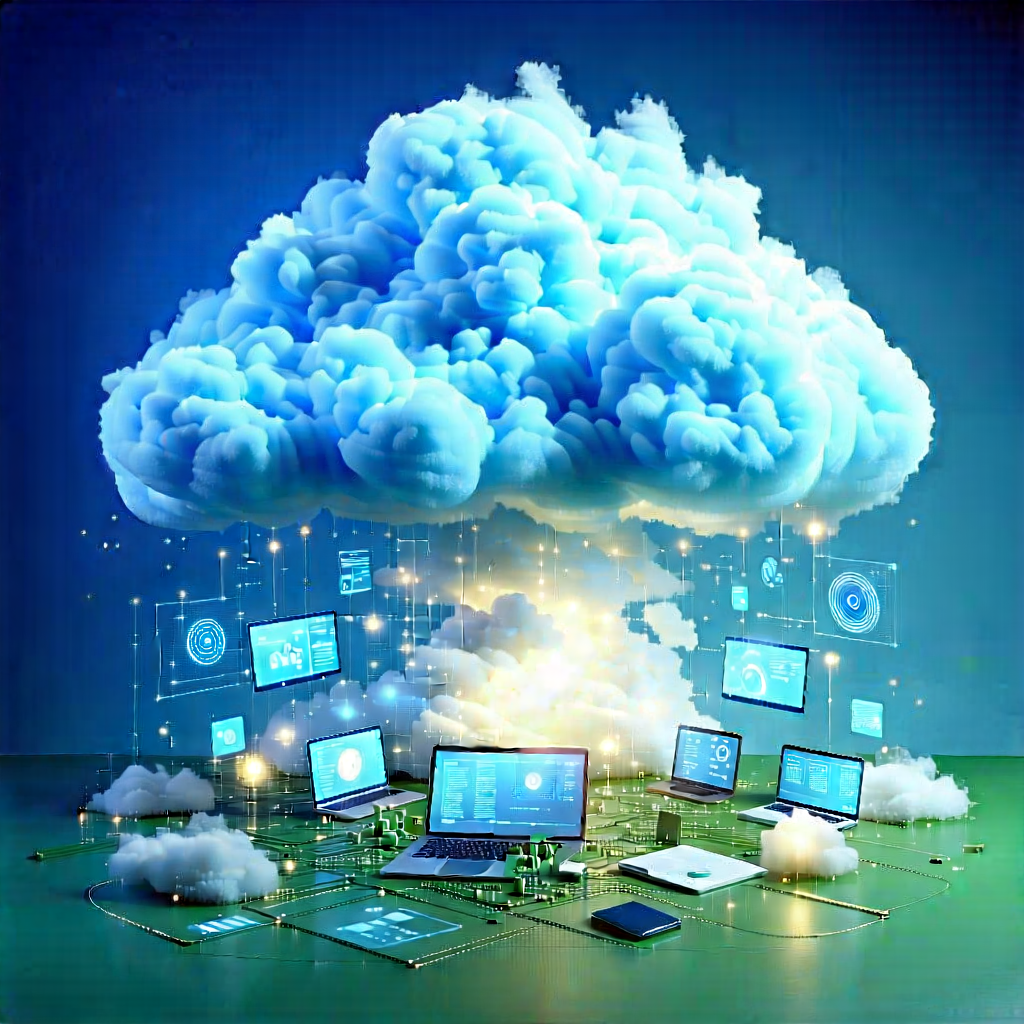 Tech Vector Art: (cloud:1.22) computing visualization