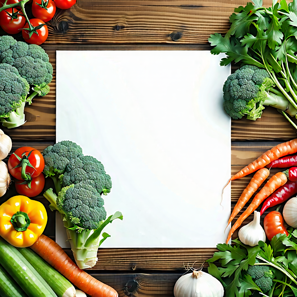 Lifestyle Infographic Style: Farm-to-table Meal Prepared With Seasonal Produce With Wooden Table