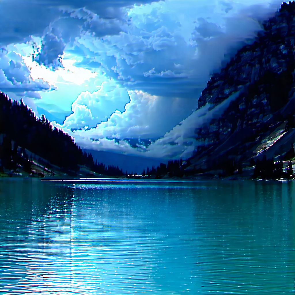 Nature Advertising Photography: Storm Clouds Over Alpine Lake With Serene Lake