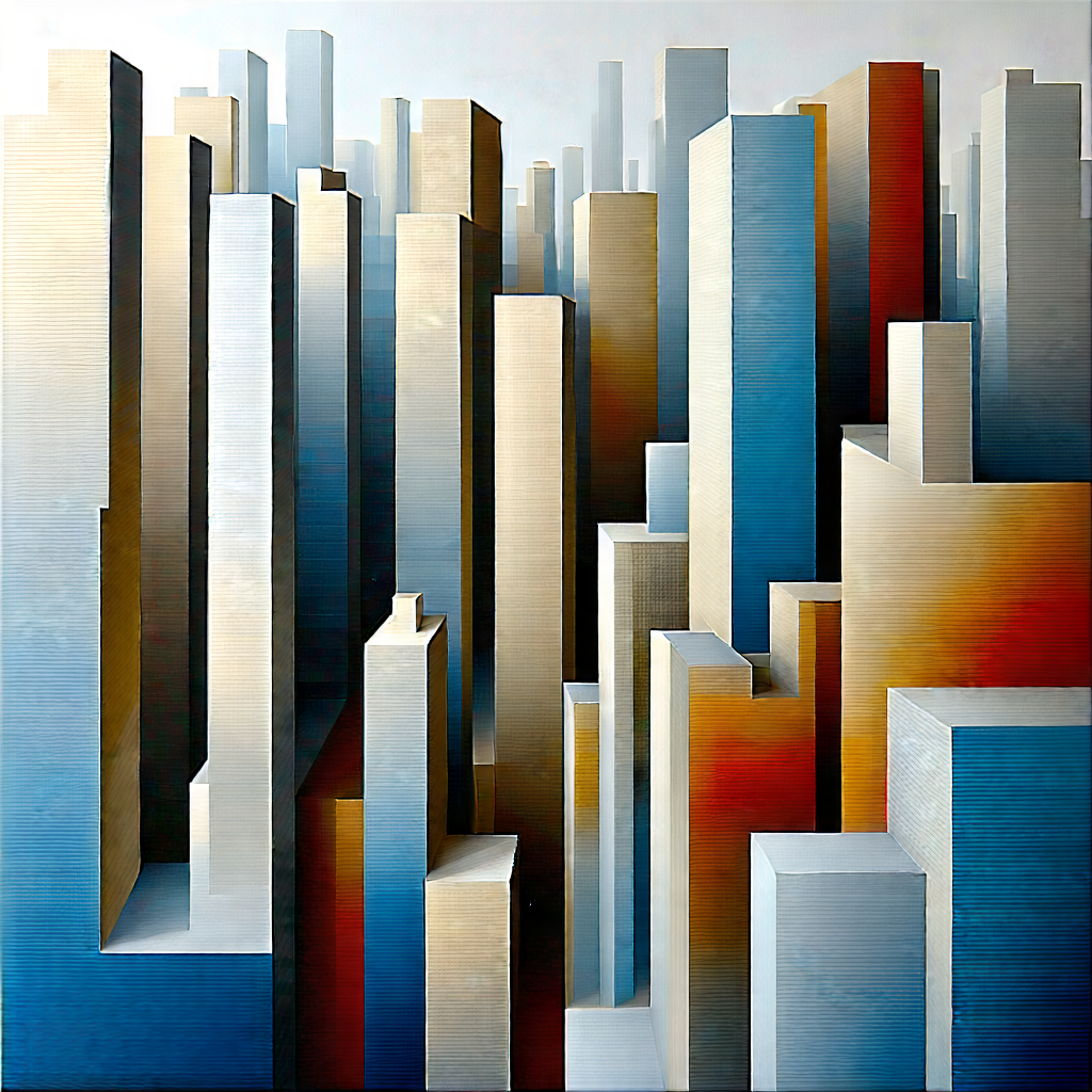 Urban Pastel Drawing: Aerial view of (city:1.16) blocks