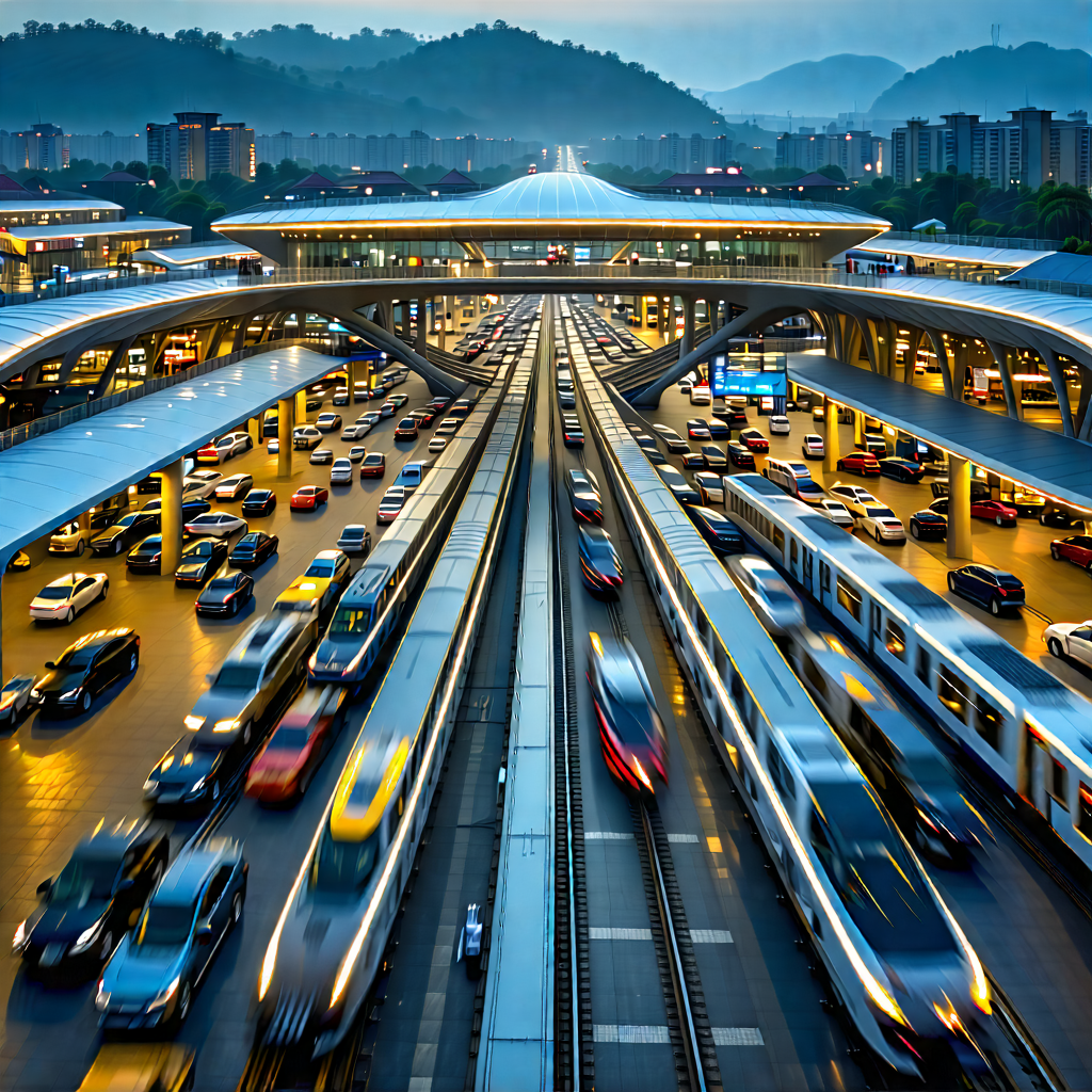 Urban Unreal Engine: Aerial View Of Transportation Hub With Image, There