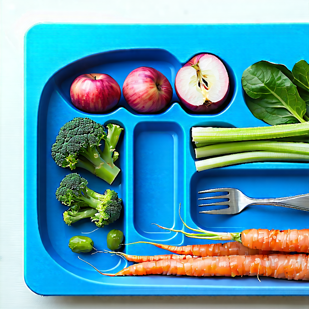 Lifestyle Pastel Drawing: Healthy Meal Prepared With Fresh Ingredients With Blue Tray