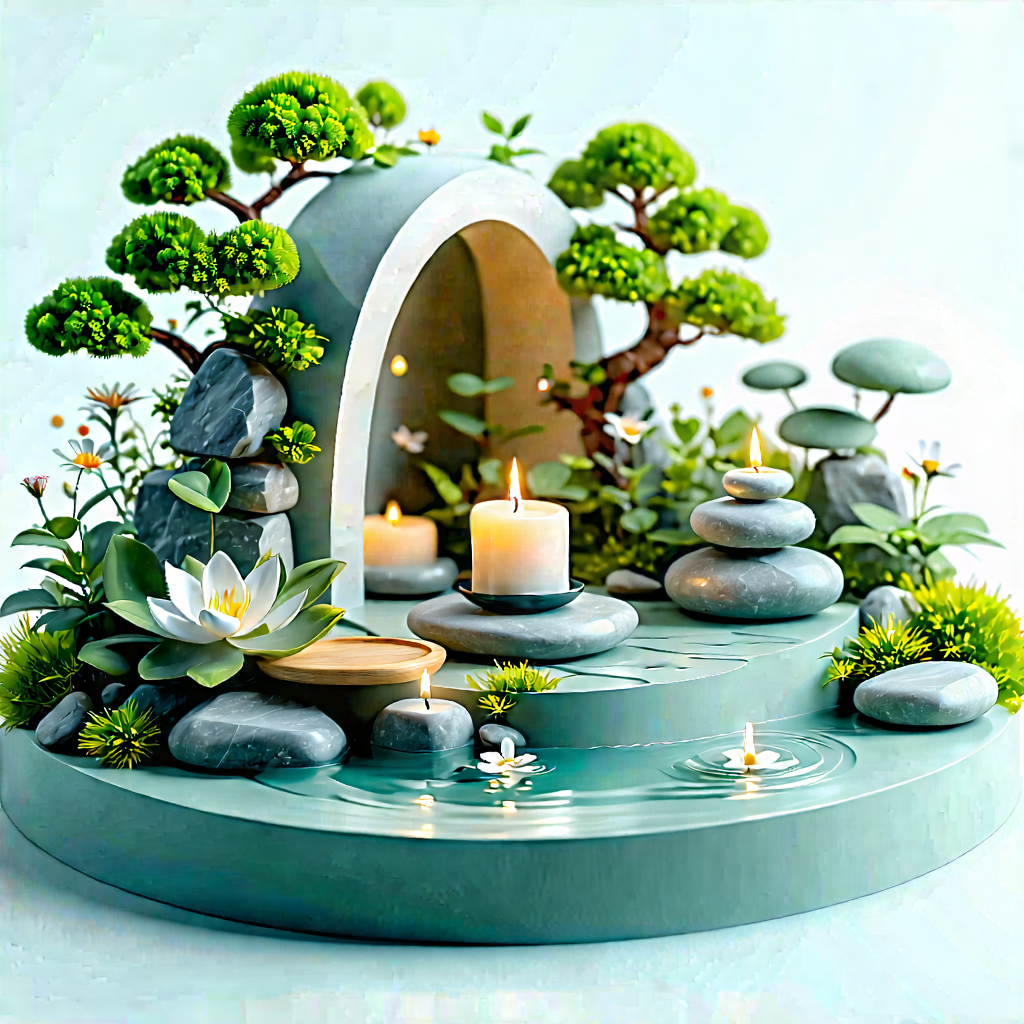 Lifestyle Isometric Design: Wellness scene with aromatherapy