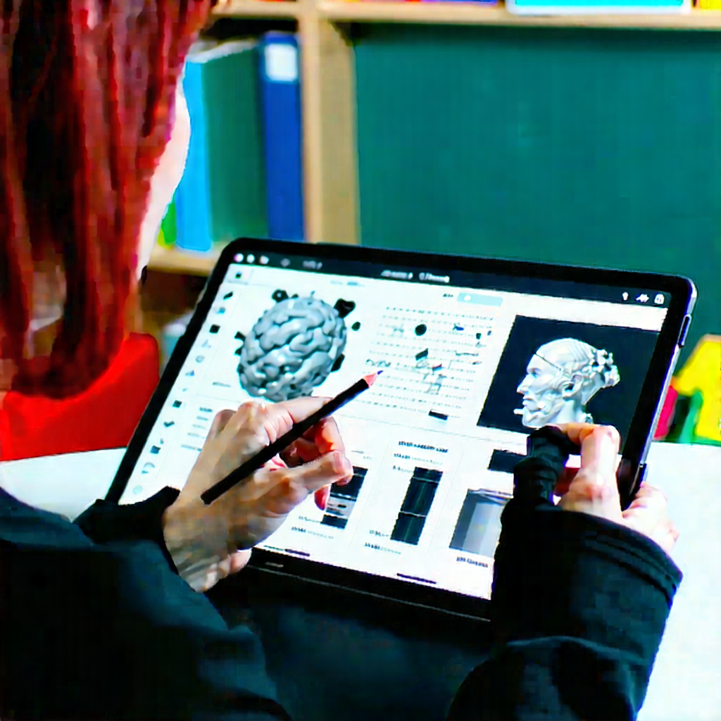 Business Unreal Engine: Education professional using digital tablet