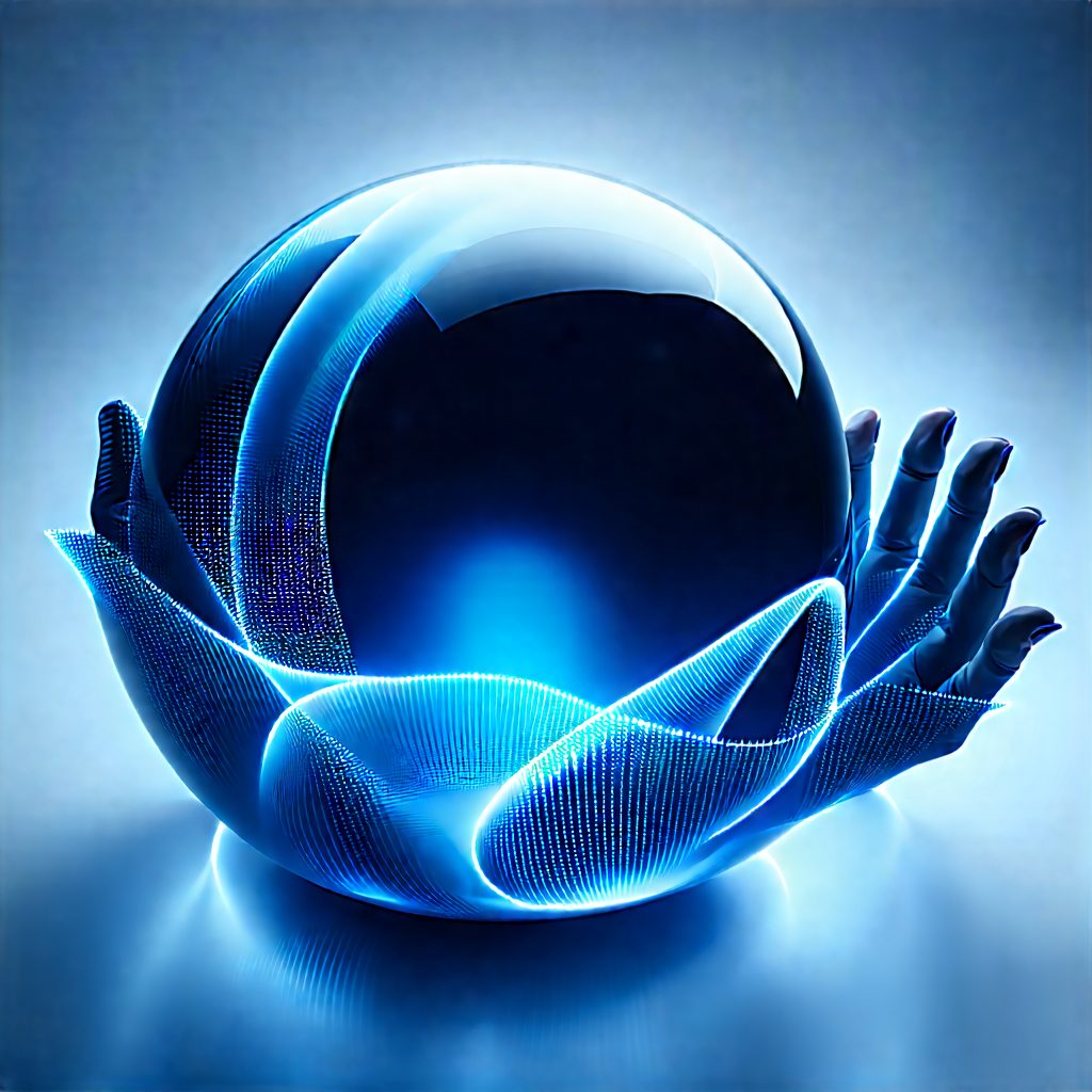 Tech Long Exposure Photography: Digital Transformation Visualization With Blue, Glowing
