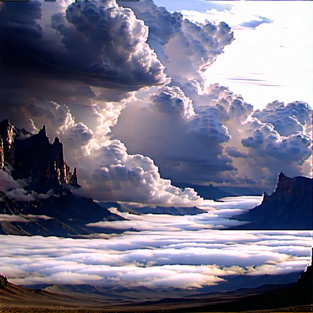 Nature 3d Render: Dramatic Clouds Over Canyon Floor With Beautiful Landscape