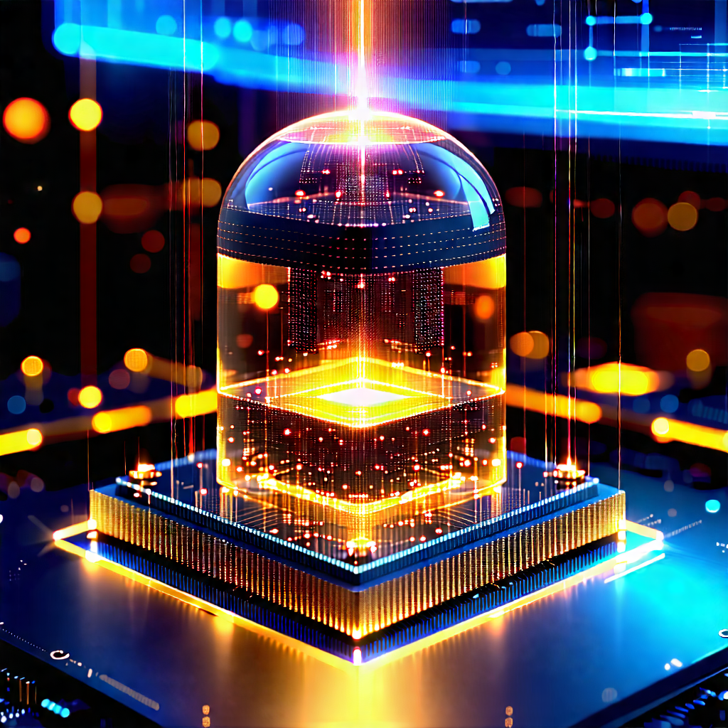 Tech Macro Photography: Quantum computer with laser scanning