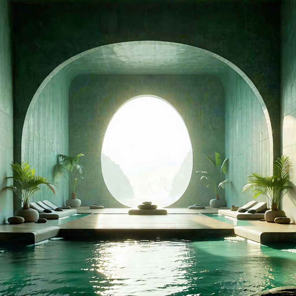 Lifestyle Architectural Photography: Wellness scene with meditation space
