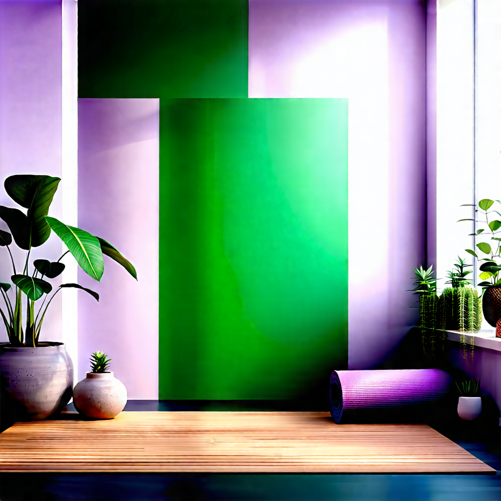 Lifestyle Architectural Photography: Wellness Scene With Yoga Mat And Plants With Image, There