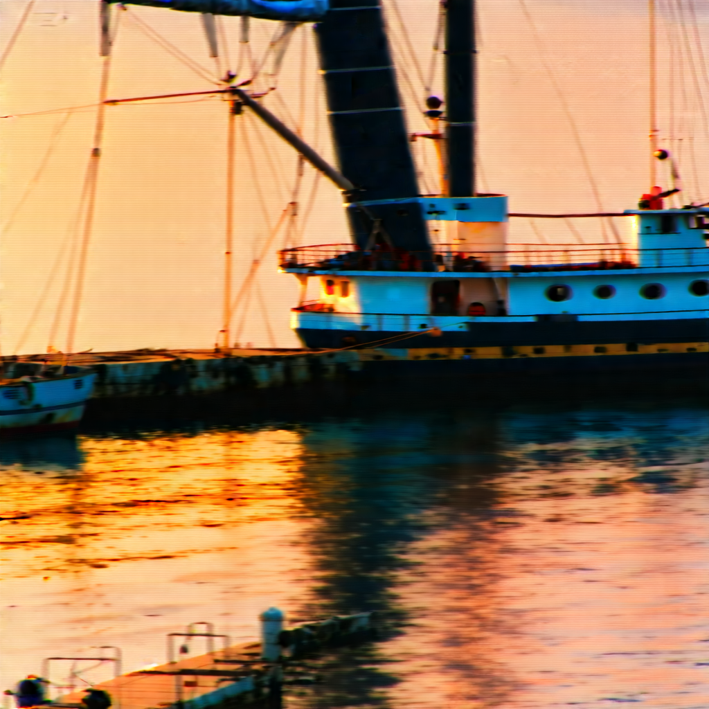 Urban Tilt-shift Photography: Aerial View Of Harbor District With Large Boat