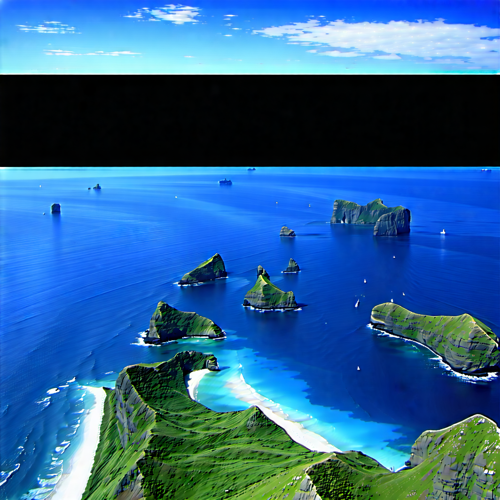 Nature Graphic Design: Aerial View Of Coastal Islands With Beautiful Blue