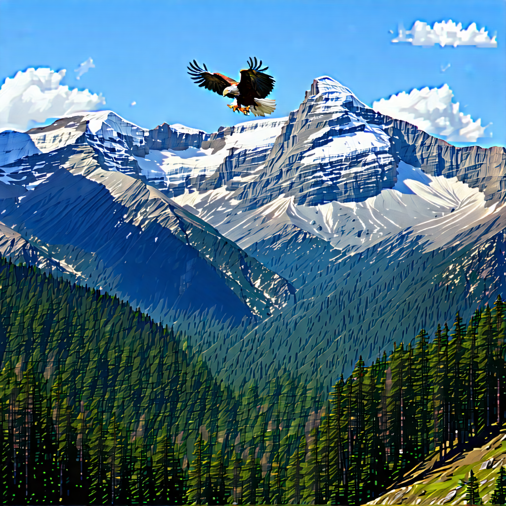 Nature Aerial Photography: Eagle In Mountain Terrain With Bald Eagle