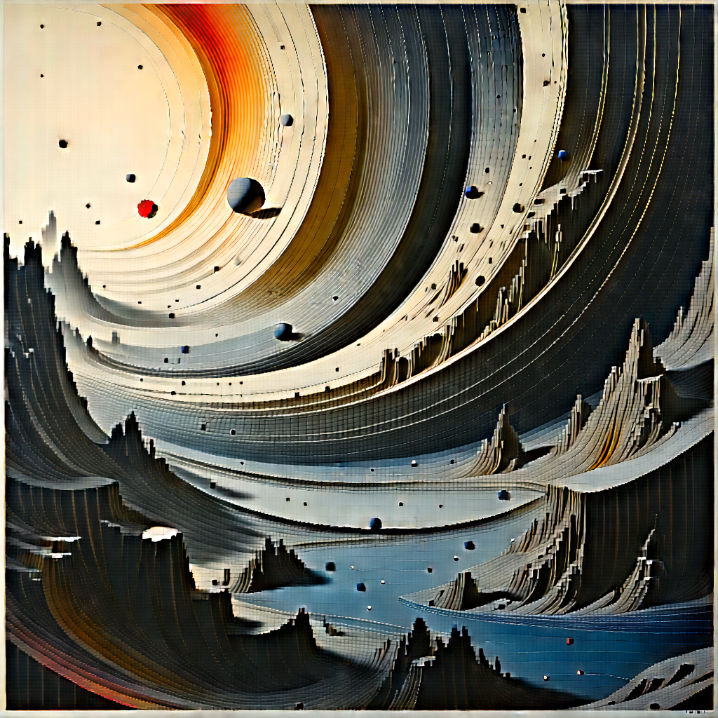 Abstract Lithograph: Macro View Of Material Interaction With Painting Planet