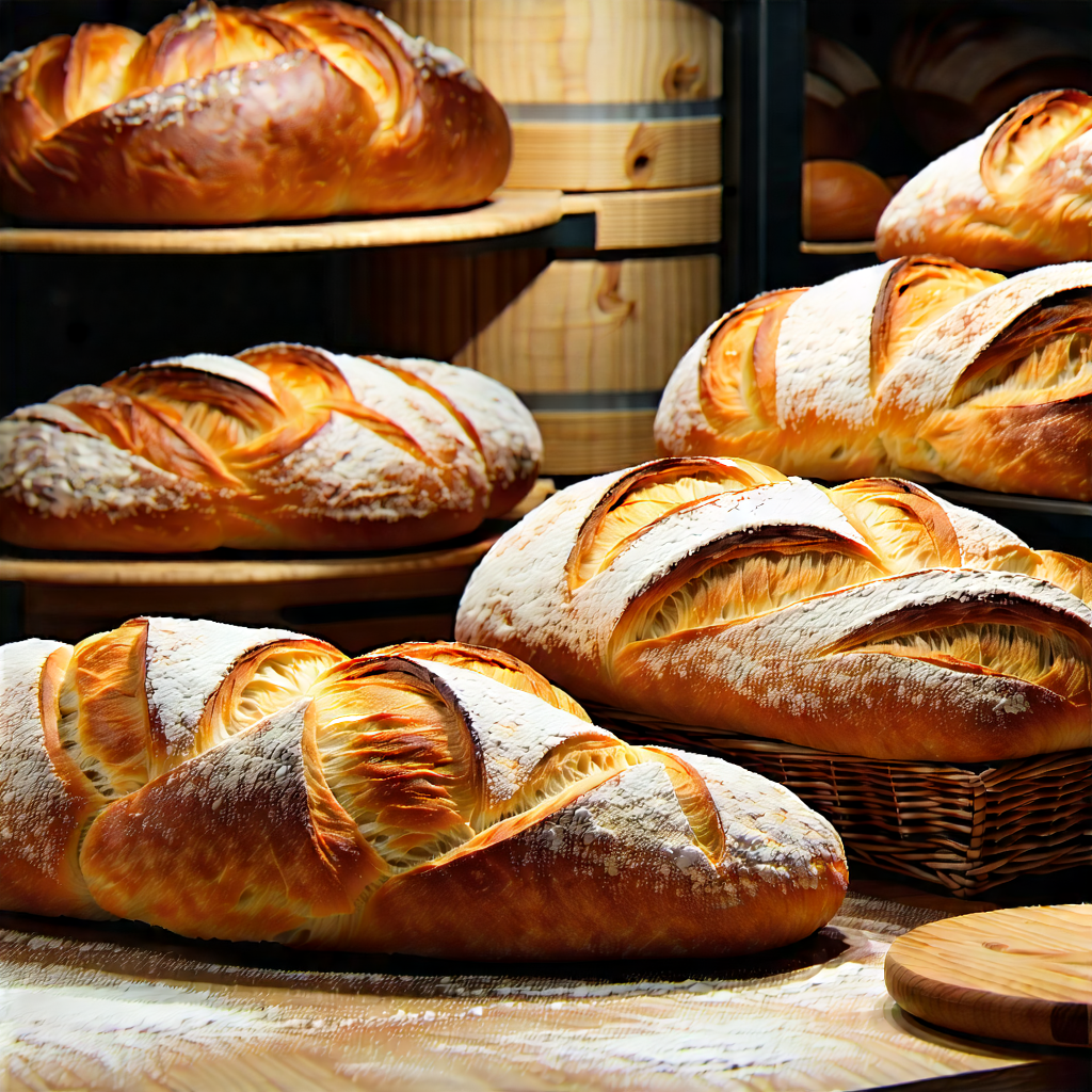 Lifestyle Digital Art: Artisanal Bread Prepared With (vibrant:1.16) Colors With There Several