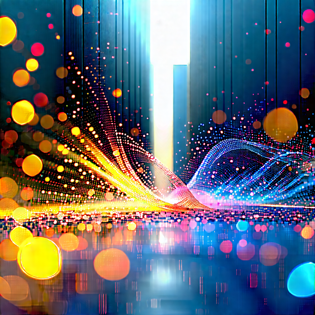 Abstract Architectural Photography: Particle Movement Captured In Abstract Form With Colorful Vibrant