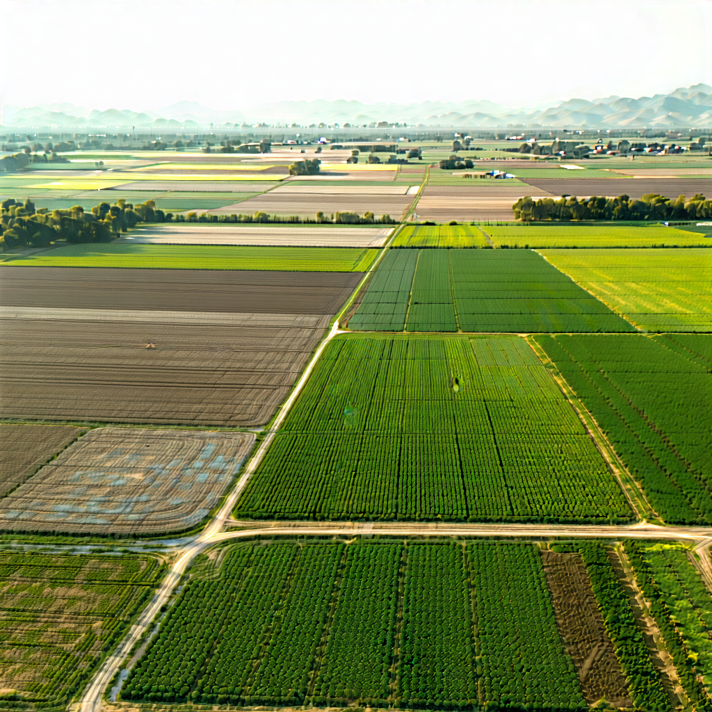 Nature Concept Art: Aerial view of agricultural fields