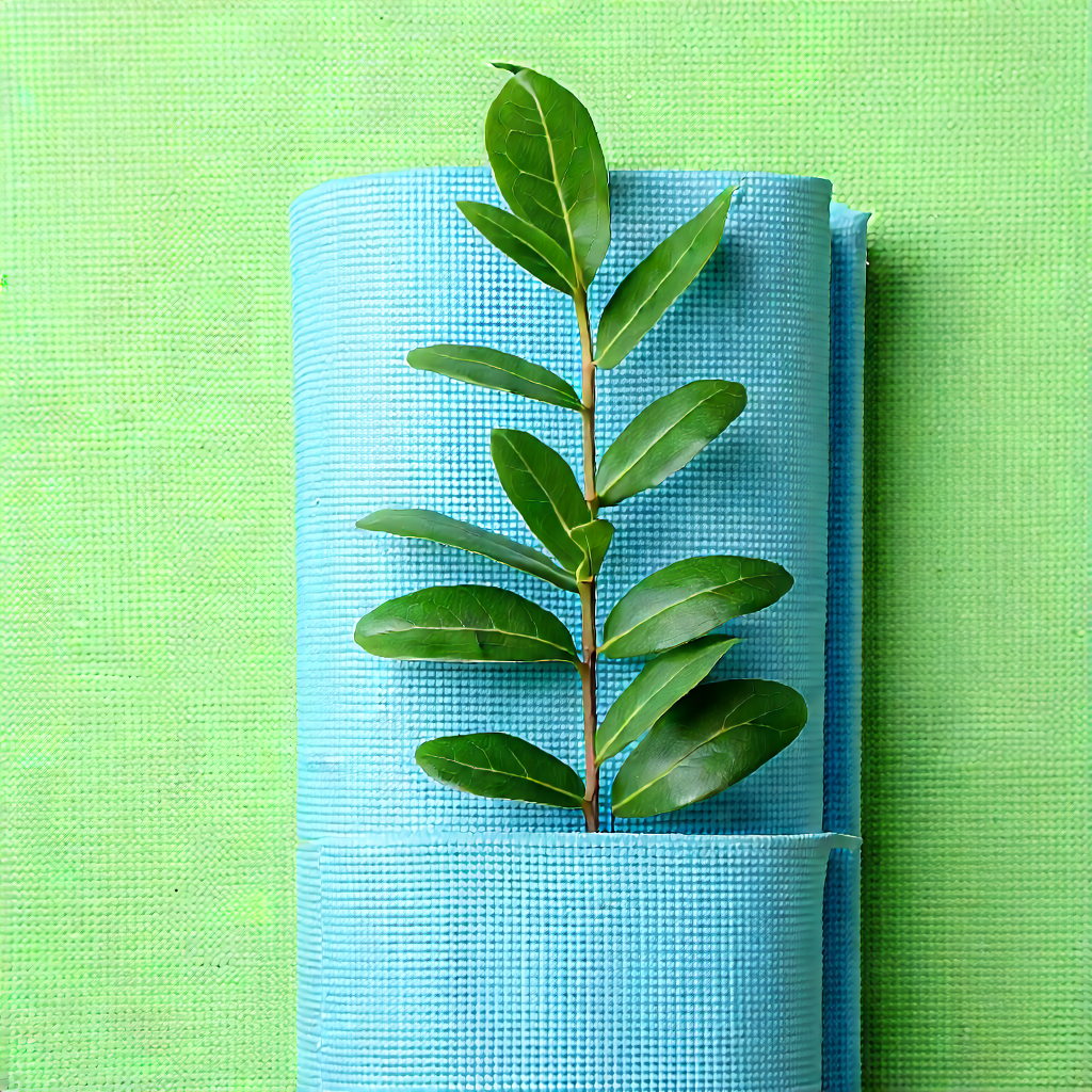 Lifestyle Macro Photography: Wellness scene with yoga mat and plants