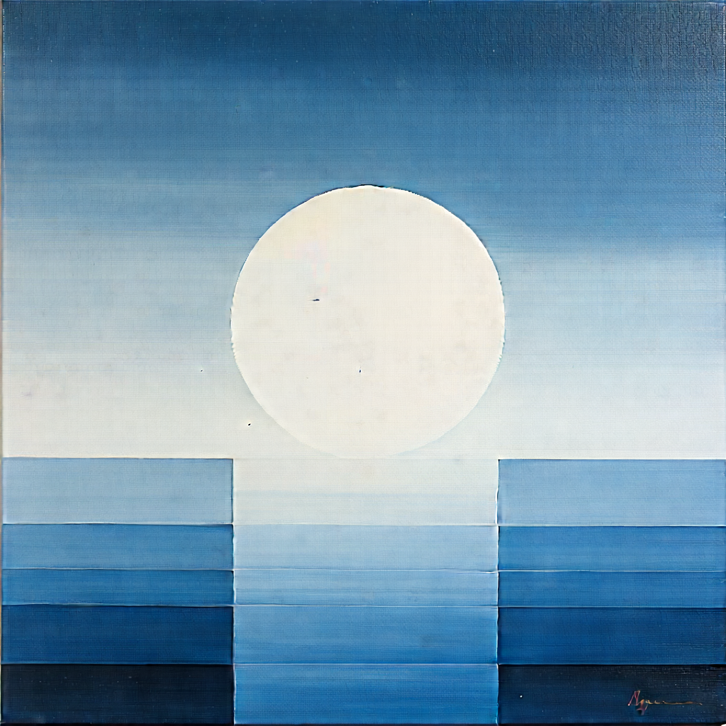 Abstract Acrylic Painting: Minimalist study with horizon line