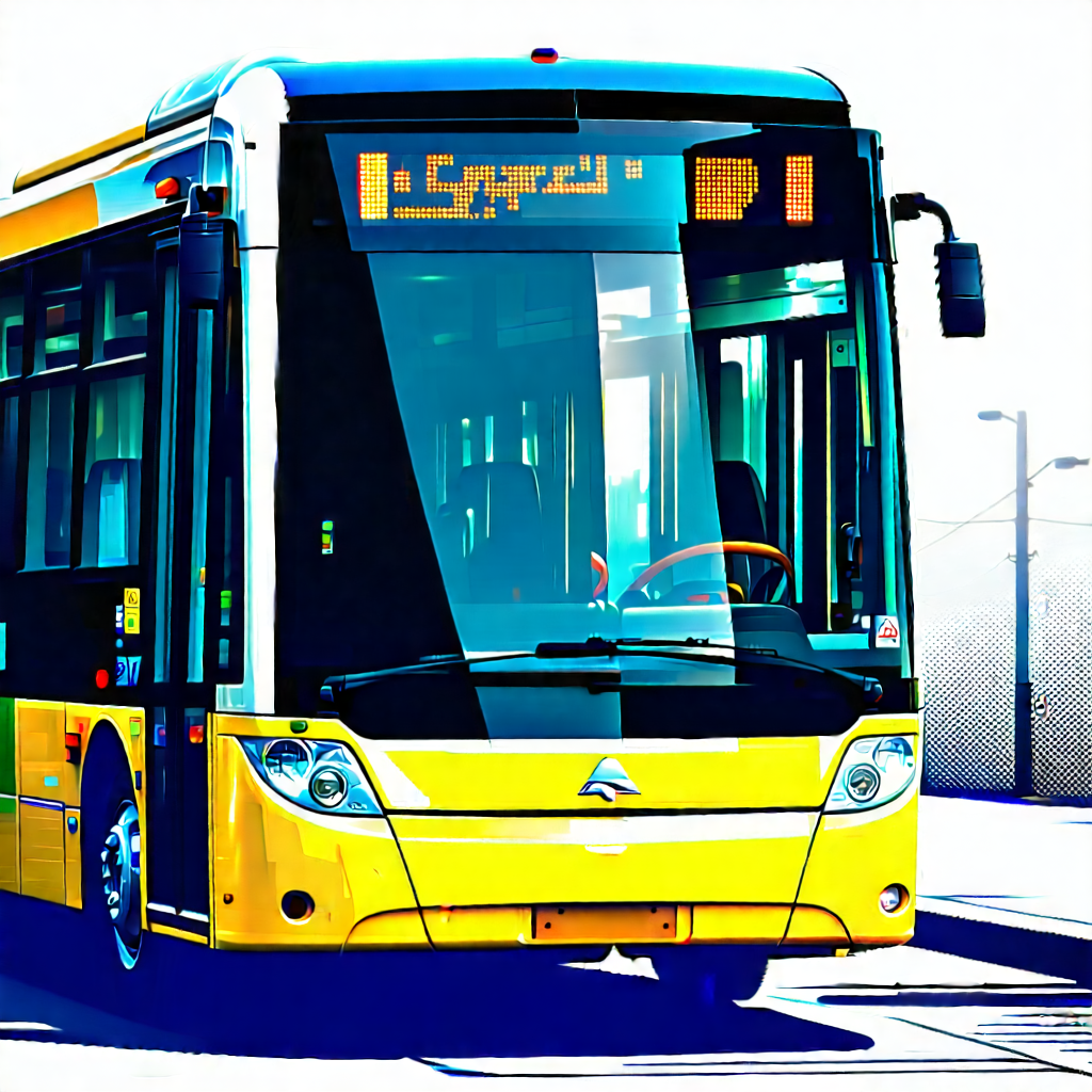 Urban Technical Illustration: (city:1.46) bus in arts district
