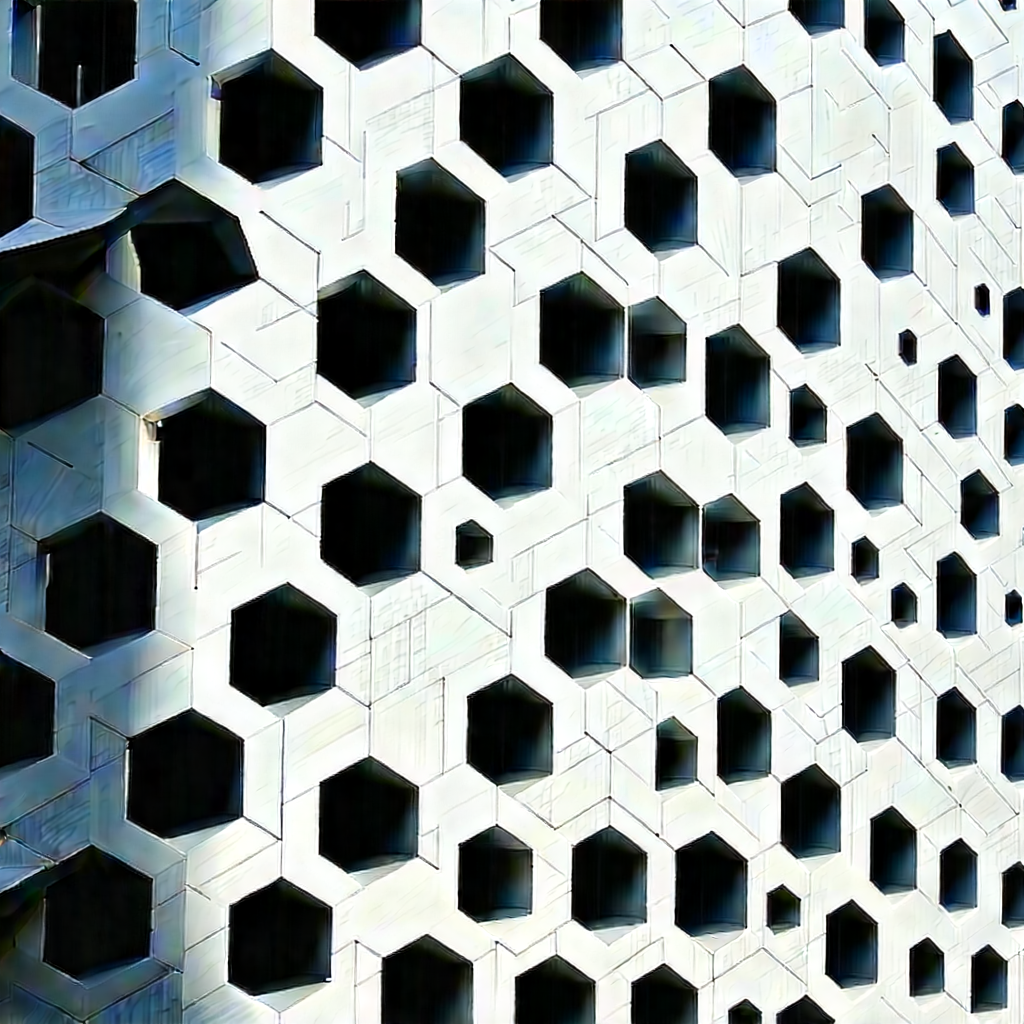 Abstract Architectural Photography: Hexagonal pattern with dramatic contrast