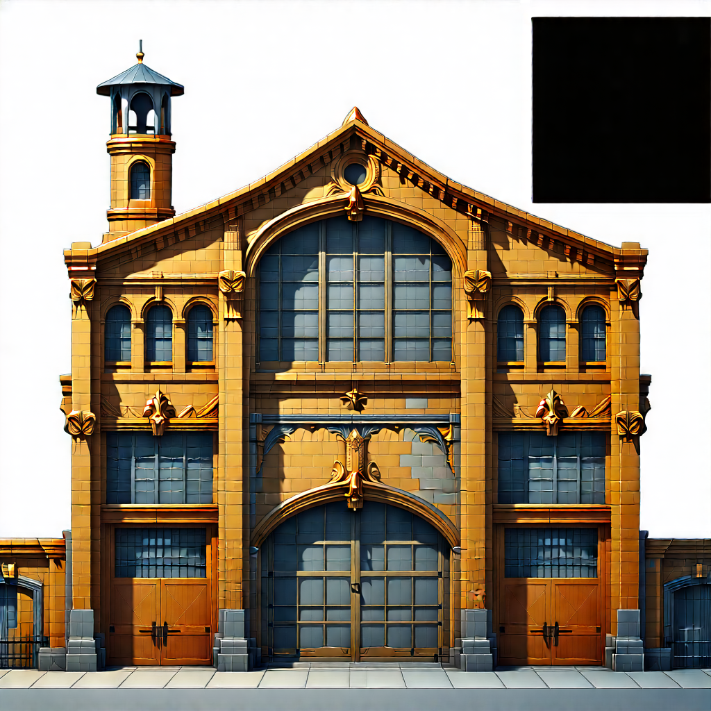 Urban Low Poly: Converted Warehouse With Ornate Details With Drawing Large,
