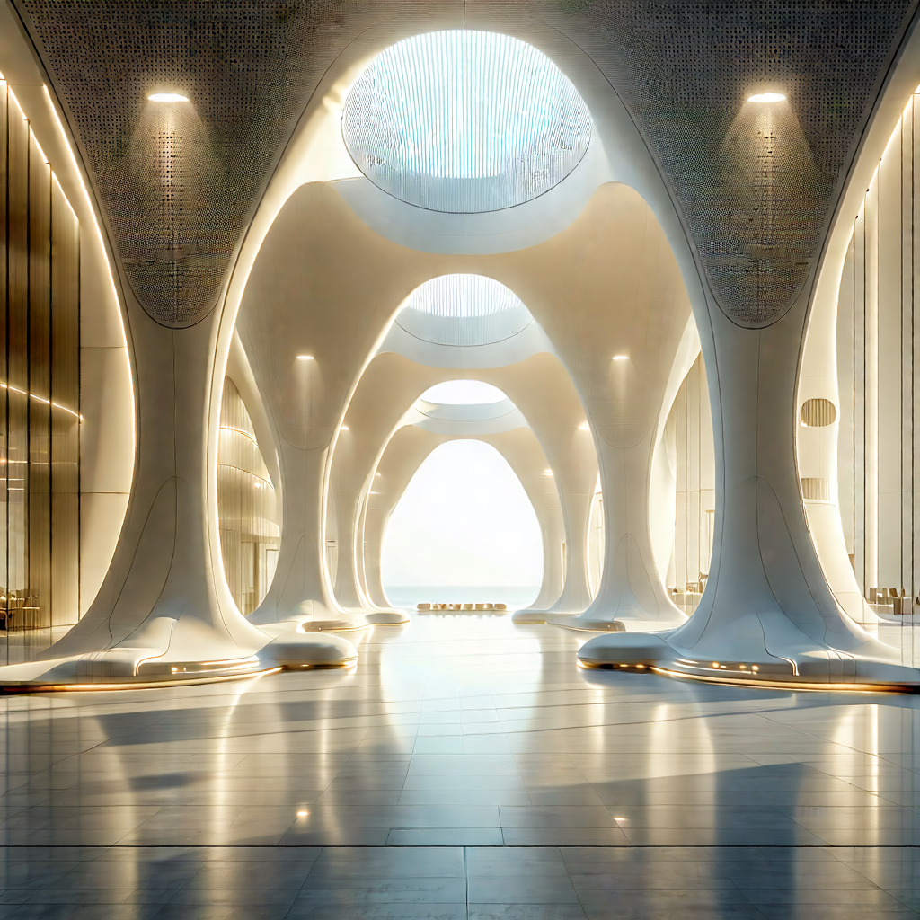 Tech Architectural Photography: Futuristic Innovation Hub With Large, Modern