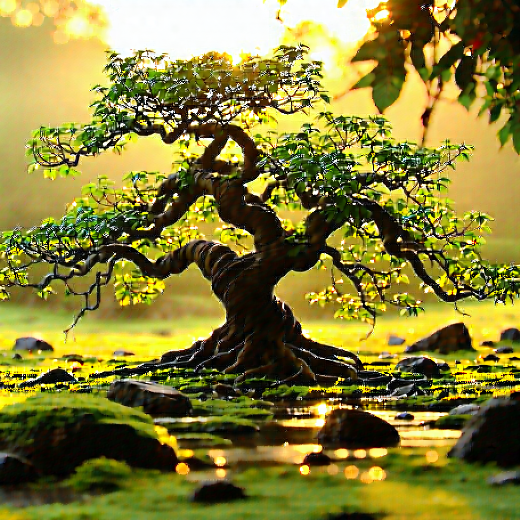 Nature Tilt-shift Photography: Ancient Tree In Natural Setting With Small Tree