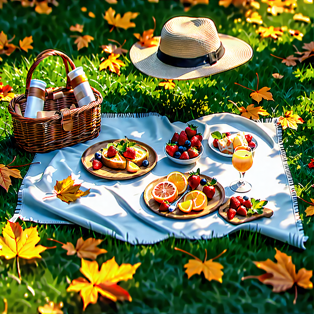 Lifestyle Unreal Engine: Summer Picnic During Autumn With Picnic Table