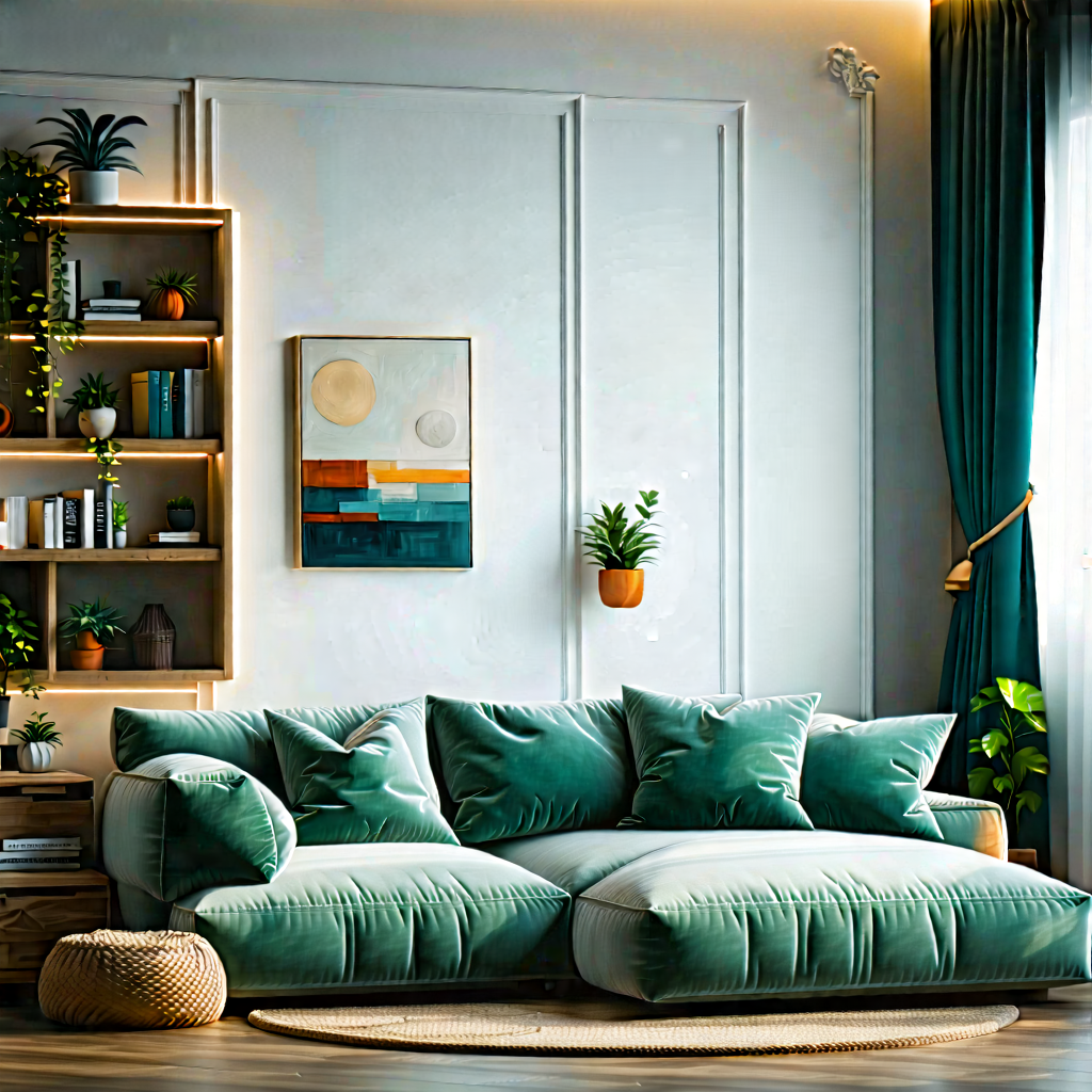 Lifestyle Tilt-Shift Photography: Cozy living room with organized space