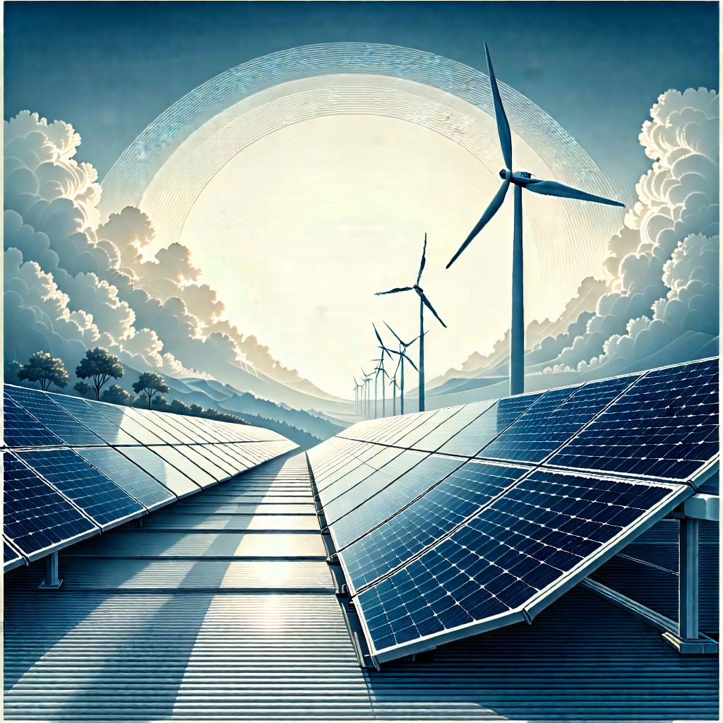 Tech Woodcut Print: Innovative Renewable Energy (design:1.23) With Image, There
