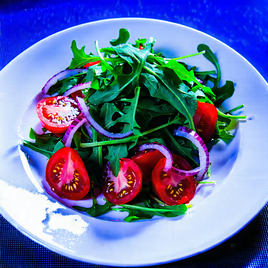 Lifestyle Landscape Photography: Fresh Salad Prepared With Seasonal Produce With White Plate