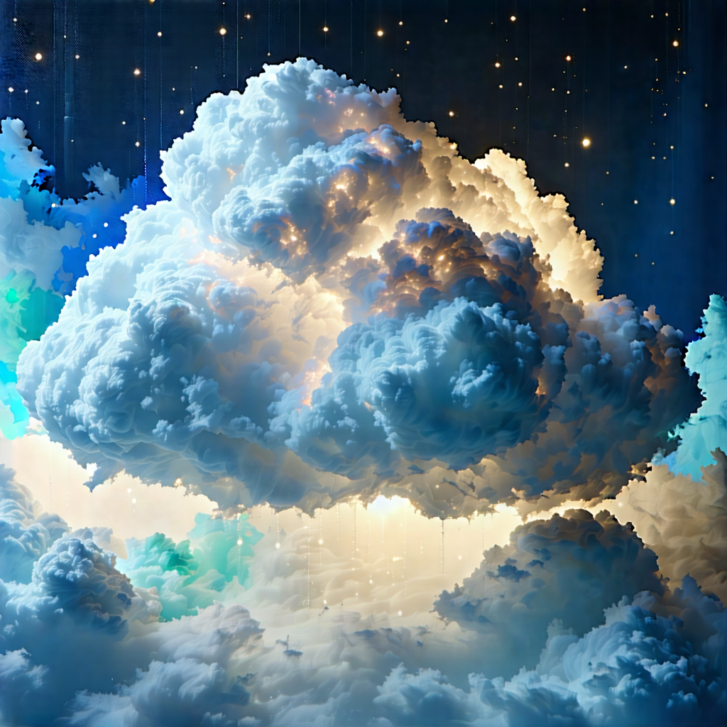 Tech Lithograph: Cloud Computing Visualization With Image, There