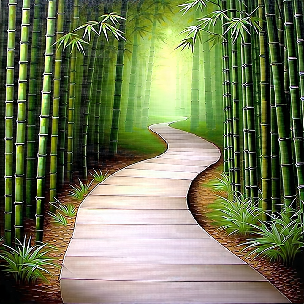 Nature Macro Photography: Path through bamboo grove