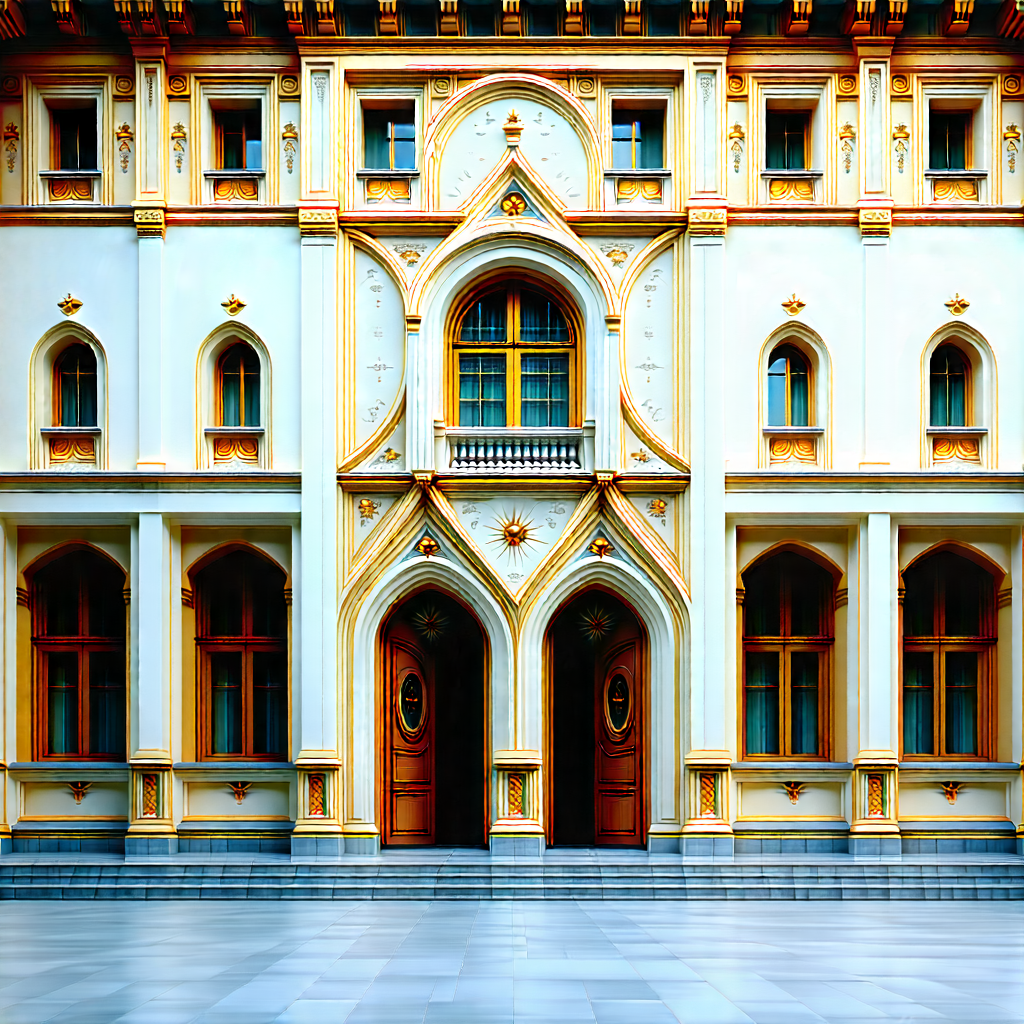 Urban Editorial Photography: Historic (building:1.44) With Artistic Facade With Large, Ornate