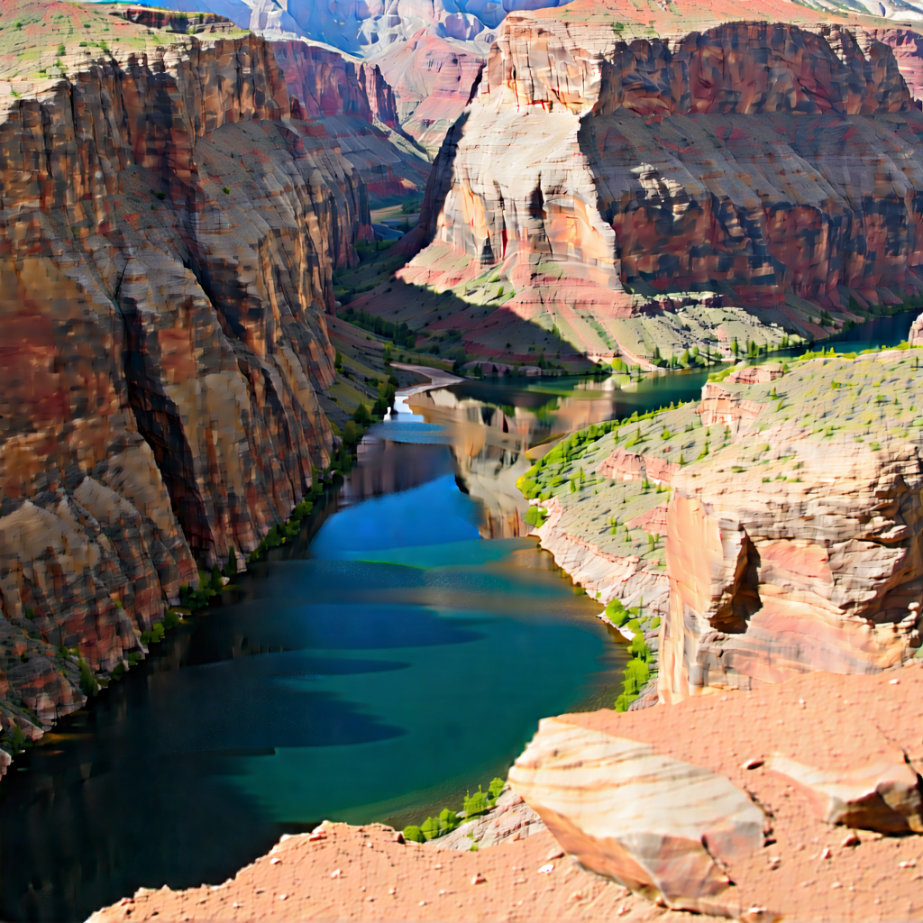 Nature Drone Photography: Aerial View Of Canyon System With Beautiful River