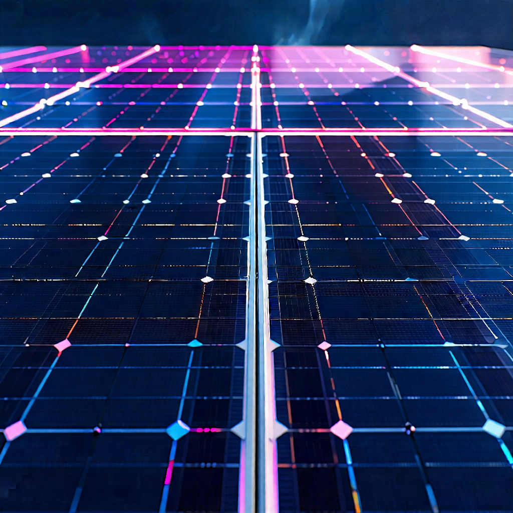Tech Hdr Photography: Solar panel with neon accents