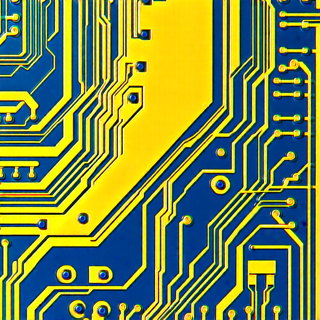 Tech Linocut Print: Close-up of electronic circuit