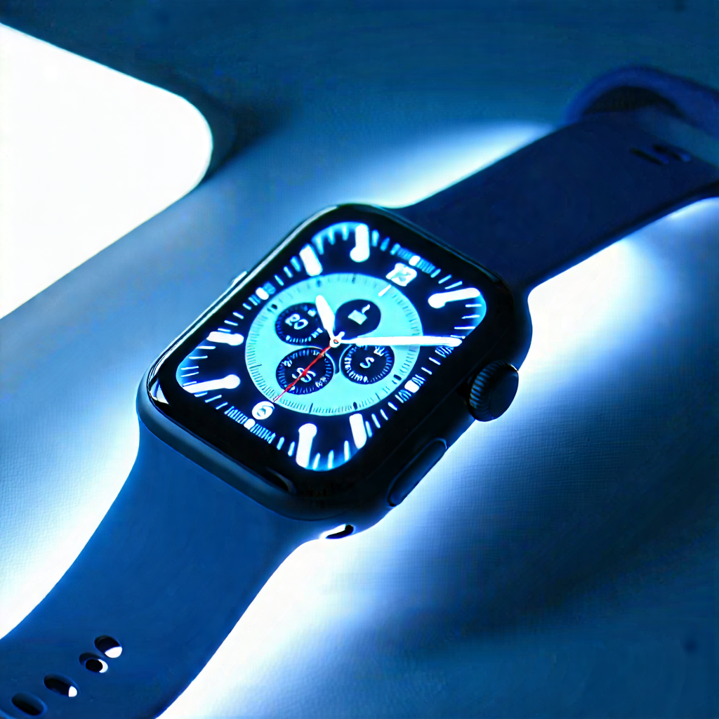 Tech Architectural Photography: Smart watch with glowing screen